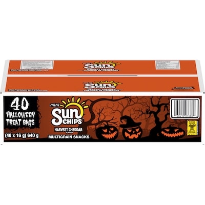 Sunchips Mini Harvest Cheddar Multigrain Snacks Halloween, 16g x 40 bags 640 g, $2.03/100g