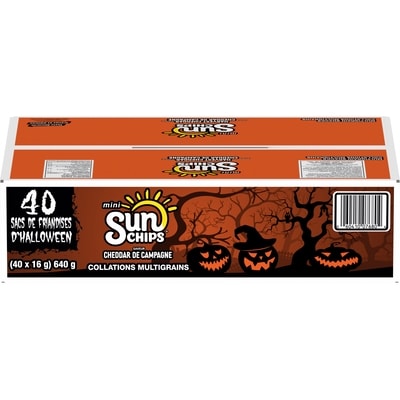 Sun-Chips Collations multigrains saveur Cheddar de campagne Halloween. 16g x 40 Sacs 640 g, 2,03 $/100g