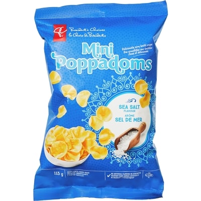 President's Choice Sea Salt Flavoured Mini Poppadoms 113 g, $2.65/100g