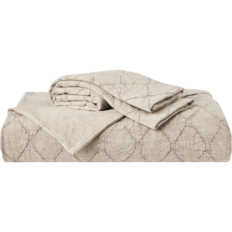 King Stonewashed Diamond Duvet Cover 3 Piece Set