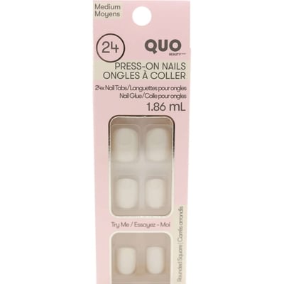 Quo Beauty Ongles artificiels avec colle pour les ongles blanc 1 ea, 12,00 $/1ch