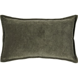 Velvet Cushion 12 in x 20 in - Olive Green
