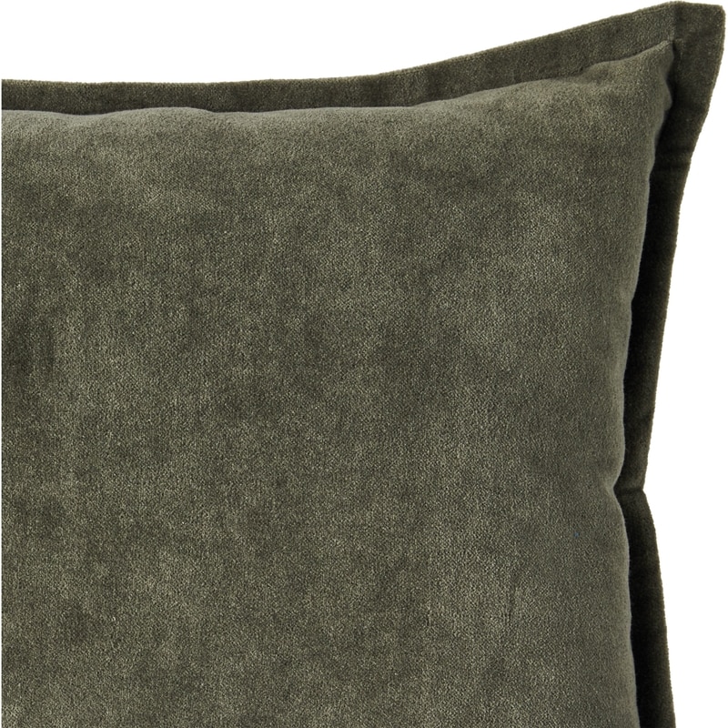 Velvet Cushion 12 in x 20 in - Olive Green