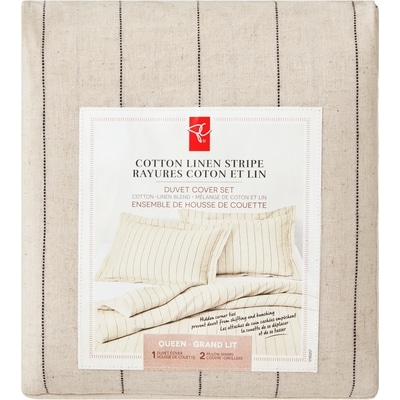 President's Choice Queen Cotton Linen Duvet Cover 3 Piece Set 1 ea, $99.00/1ea