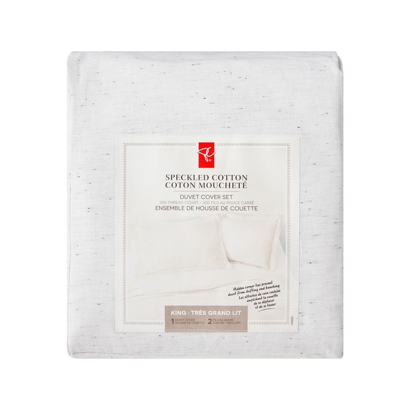 King Speckled Cotton Duvet Cover 3 Piece Set