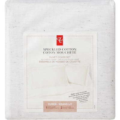 President's Choice Queen Speckled Cotton Duvet Cover 3 Piece Set 1 ea, $99.00/1ea