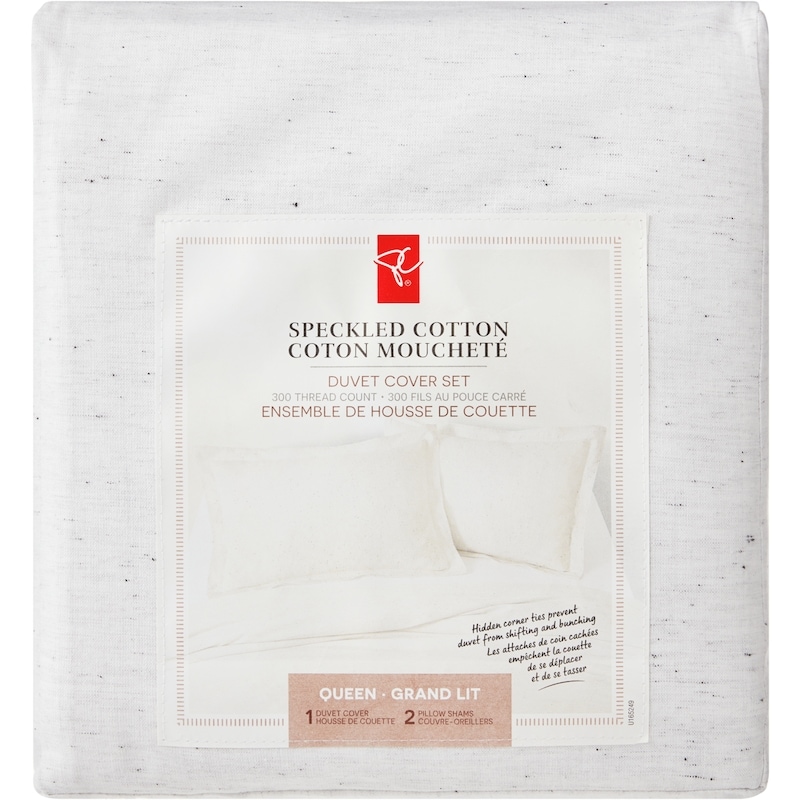 Queen Speckled Cotton Duvet Cover 3 Piece Set