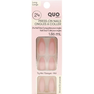 Quo Beauty Ongles artificiels avec colle pour les ongles rose 1 ea, 12,00 $/1ch