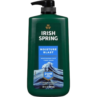 Irish Spring Gel douche hydratant corps + visage moisture blast 887 ml, 1,01 $/100ml