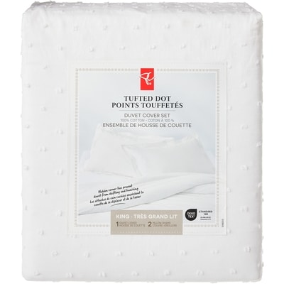 President's Choice King Tufted Dot Duvet Cover 3 Piece Set 1 ea, $120.00/1ea
