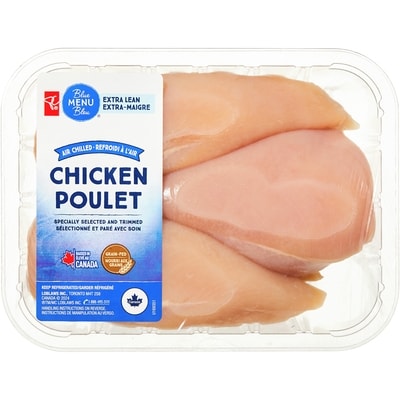 PC Blue Menu Extra Lean Boneless Skinless Chicken Breasts 841 g, $1.78/100g