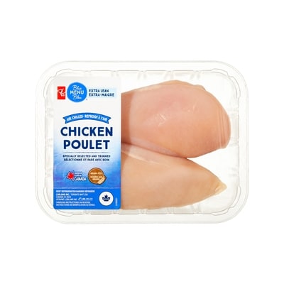 PC Menu Bleu Poitrines de poulet extra-maigres désossées sans peau 841 g, 1,78 $/100g