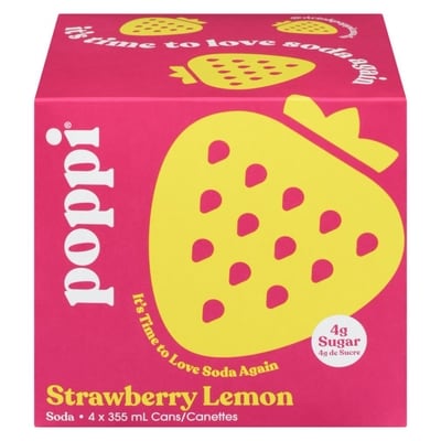 Poppi Citron fraise Soda 4x355.0 ml, 0,91 $/100ml