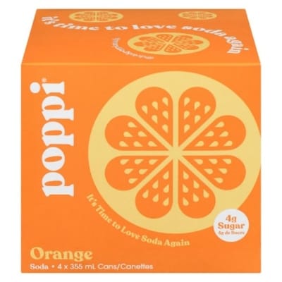 Poppi Orange Soda 4x355.0 ml, $0.91/100ml