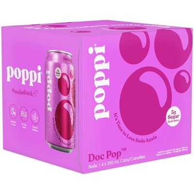 Poppi Doc Pop Cans 4x355.0 ml, $0.99/100ml