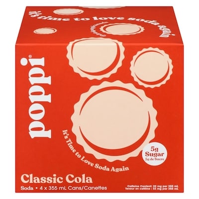 Poppi Classic Cola Soda 4x355.0 ml, $0.91/100ml