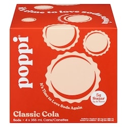 Poppi Cola Classique Soda 4x355.0 ml, 0,63 $/100ml