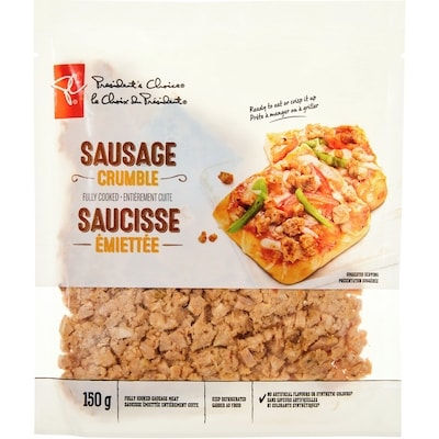 President's Choice Sausage Crumble, Fully Cooked 150 g, $3.33/100g