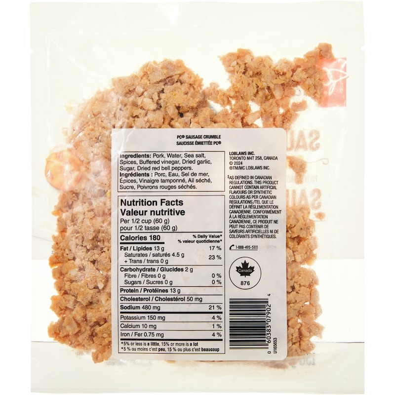 Sausage Crumble, Fully Cooked