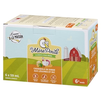 Aliments pour bébés casserole de dinde aux légumes et riz 6+ mois