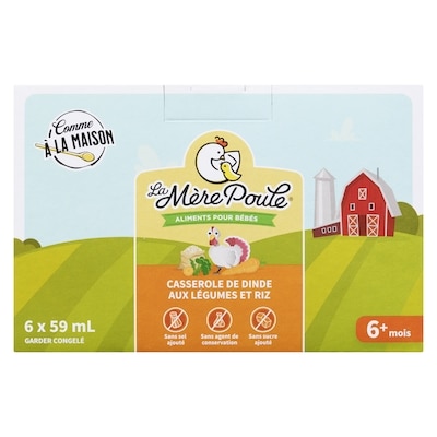 Aliments pour bébés casserole de dinde aux légumes et riz 6+ mois