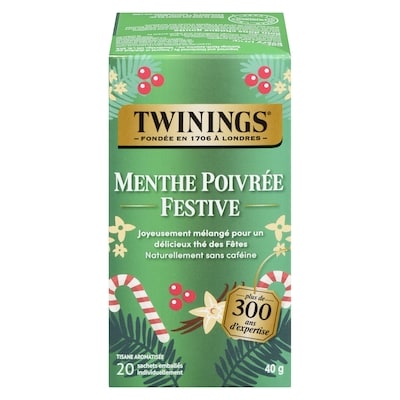 Twinings Tisane aromatisée menthe poivrée festive 20 ea, 0,32 $/1ch