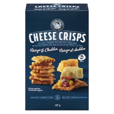 John Wm. Macy's Cheese Crisps Asiago & Cheddar 127 g, $6.29/100g