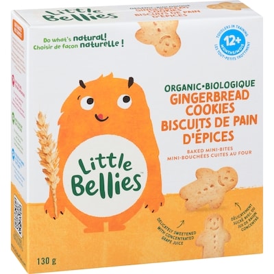 Les tout-petits trottinent mini-bouchées cuites au four biologique biscuits de pain d'épices 12+ mois