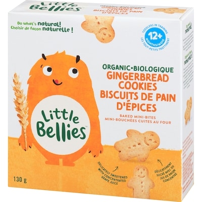 Les tout-petits trottinent mini-bouchées cuites au four biologique biscuits de pain d'épices 12+ mois