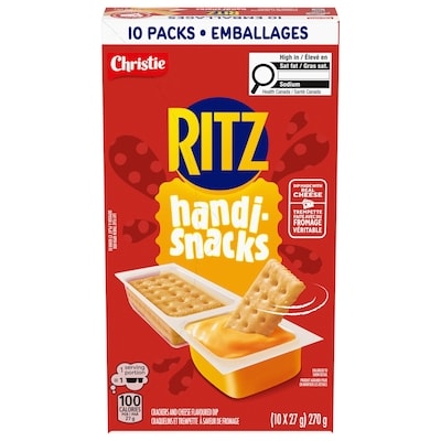 Christie RITZ, Handi Snacks, Crackers and Dip Made With Real Cheese 10x27.0 g, $4.81/100g