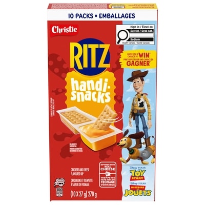 Christie Craquelins Handi Snacks de Ritz et trempette, fromage véritable 10x27.0 g, 3,89 $/100g