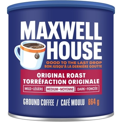 Maxwell House Café moulu torréfié original, boîte 864 g, 2,31 $/100g