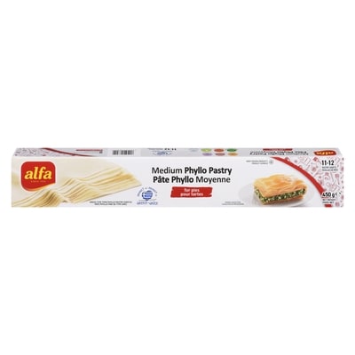 ALFA Medium Phyllo Pastry 450 g, $0.84/100g
