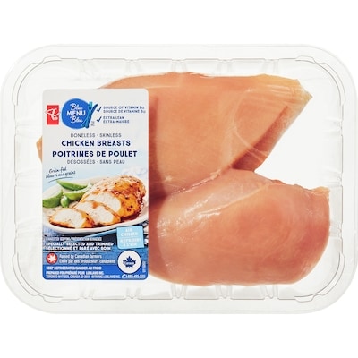 President's Choice Blue Menu Extra Lean Boneless Skinless Chicken Breasts 0.42 kg, $1.90/100g