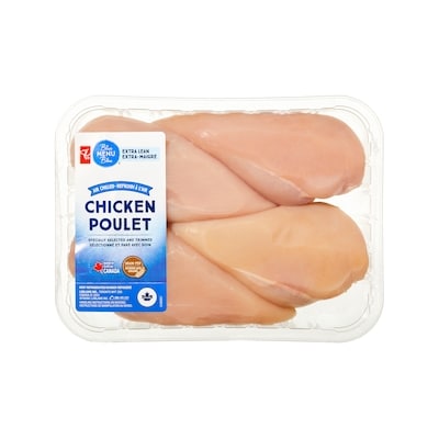 le Choix du Président Poitrines de poulet extra-maigres désossées sans peau Menu bleu 0.42 kg, 1,90 $/100g