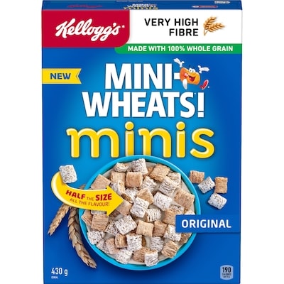 Kelloggs Mini Wheats Mini Wheat Minis Cereal Original 430 g, $1.63/100g