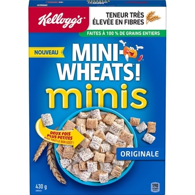 Kellogg’s Mini Wheats Céréales Mini Wheat Minis Originale 430 g, 1,63 $/100g