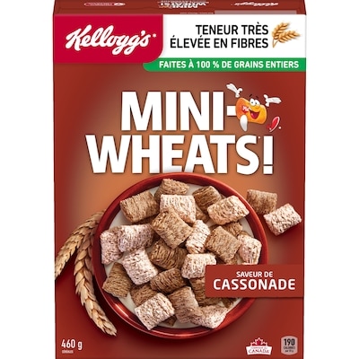 Kellogg’s Mini Wheats Céréales saveur sucre brun Mini Wheat 460 g, 1,52 $/100g