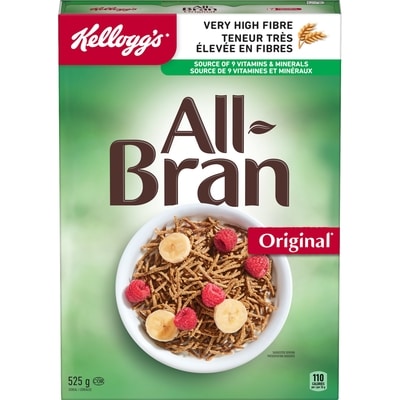 Kellogg’s All Bran All-Bran Céréales original 525 g, 1,33 $/100g