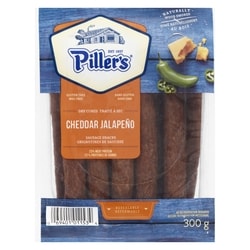 Piller’s Grignotines de saucisse cheddar jalapeño 300 g, 4,50 $/100g