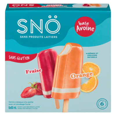 SNO Dessert glacé sans produits laitiers fraise orange 60 ml, 15,82 $/100ml