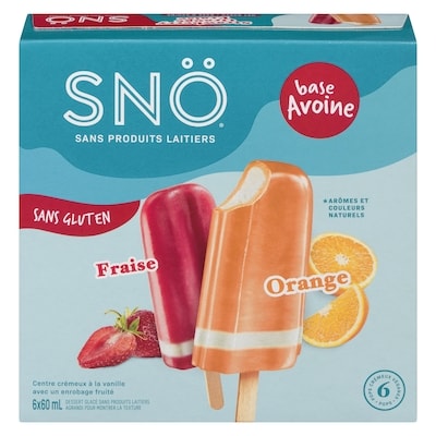 SNO Dessert glacé sans produits laitiers fraise orange 60 ml, 16,65 $/100ml