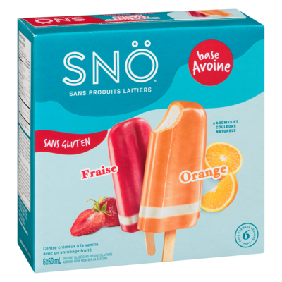 Dessert glacé sans produits laitiers fraise orange