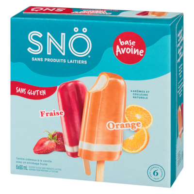 Dessert glacé sans produits laitiers fraise orange