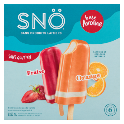 Dessert glacé sans produits laitiers fraise orange