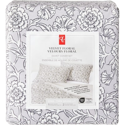 President's Choice King Velvet Floral Duvet Cover 3 Piece Set 1 ea, $120.00/1ea