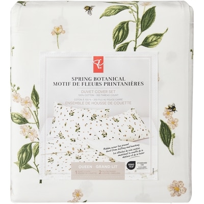 le Choix du Président Ensemble de housse de couette 3 pièces avec motif de fleurs printanières pour grand lit 1 ea, 99,00 $/1ch