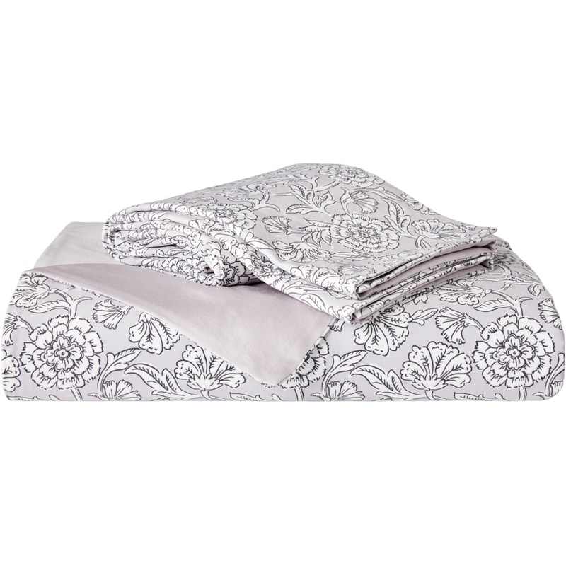 Queen Velvet Floral Duvet Cover 3 Piece Set