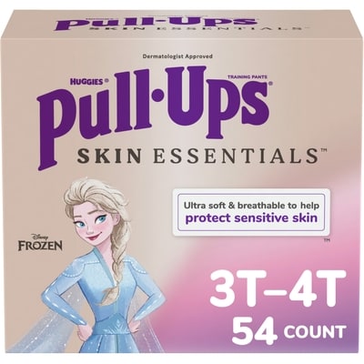 Huggies Pull-Ups Pull Ups Girls Skin Essentials Training Pants, 3T-4T (32-40 lbs), 54 Ct 54 ea, $0.60/1ea