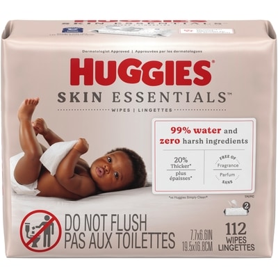 Huggies Lingettes pour bébés Skin Essentials, total de 112 lingettes 112 ea, 0,08 $/1ch